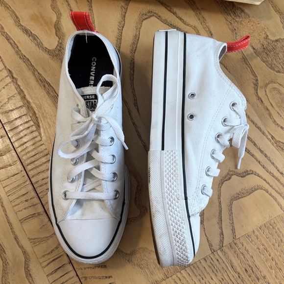 White CONVERSE All Star Platform Low Top Sneakers Size 7.5 (Women’s 9.5) - Picture 6 of 11